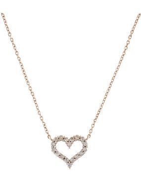 18K Diamond Heart Pendant Necklace
